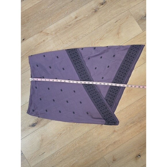 Free People Skirt Womens 7 Geometric Asymmetrical Unique Purple Embroidered - Picture 3 of 6